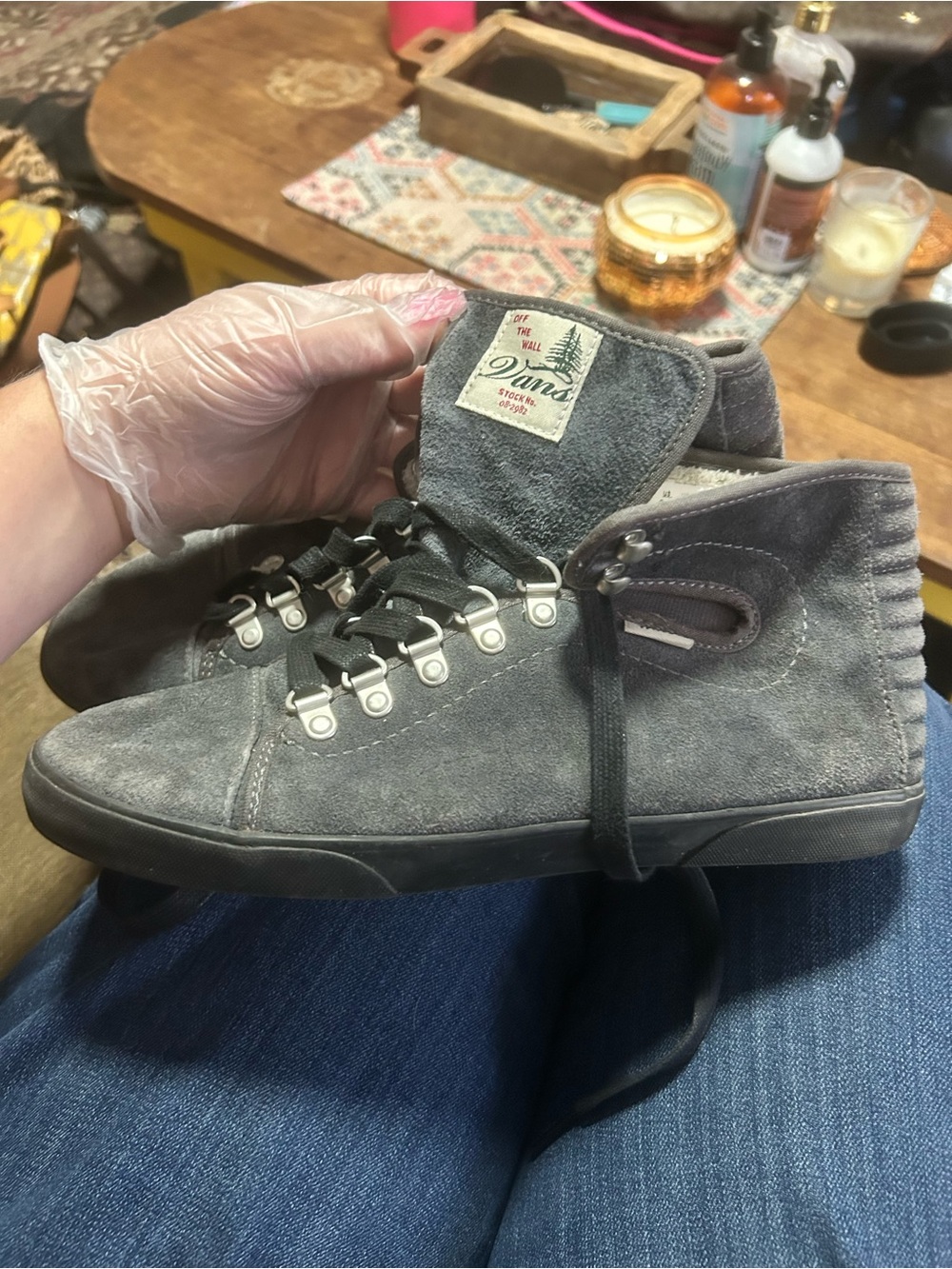 Vans women’s 9.5 grey and black high top shoes